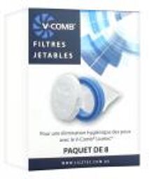 Peigne Électrique Anti-Poux et Lentes avec 8 Filtres de Rechange - Boîte 8 filtres