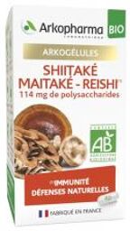 Arkogélules Shiitaké Maitaké-Reishi Bio 40 Gélules - Pot 40 gélules