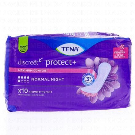 Discreet - Serviettes hygiéniques nuit normal x10 serviettes