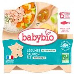 Légumes Riz Saumon 15 Mois et + Bio 260 g - Carton 1 assiette de 260 g
