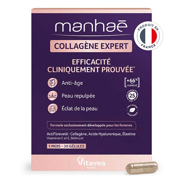 Manhaé Collagène Expert Anti-Âge Peau Repulpée Eclat de la Peau 30 gélules