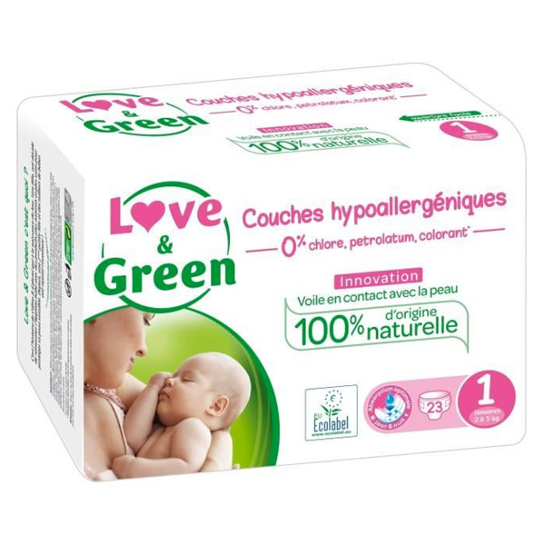 Couches Hypoallergéniques T1 2-5kg 23 couches