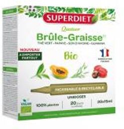 Quatuor Brûle-Graisse Bio - 20 Unidoses de 15 ml - Boîte 20 unidoses de 15 ml