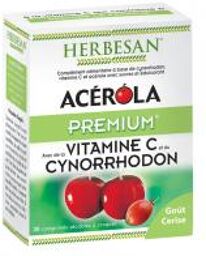 Acerola Premium - 30 Comprimés à Croquer - Boîte 30 comprimés