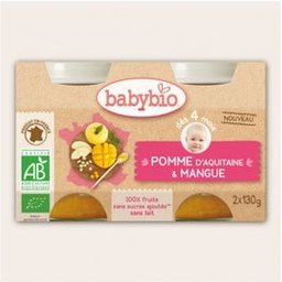 Petits Pots Pomme Mangue Bio dès 4 Mois 2x130g