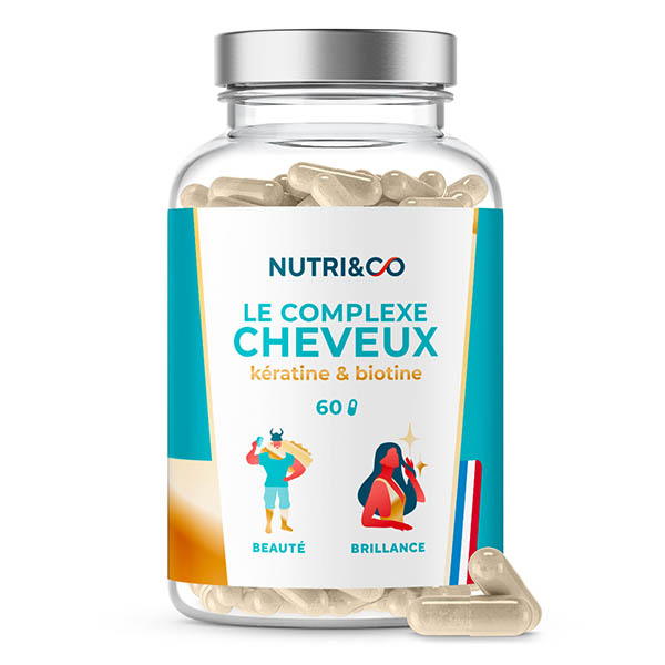 Nutri&Co Complexe Cheveux Kératine & Biotine Ongles et Cheveux 60 gélules