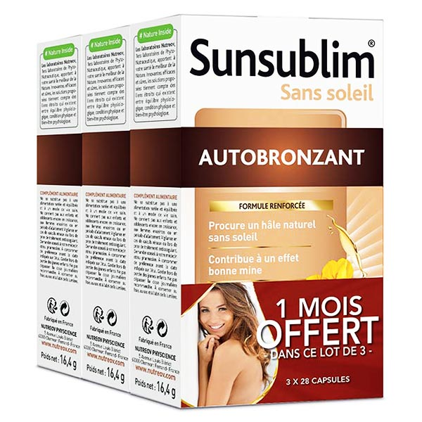 Physcience Sunsublim Autobronzant Lot de 3 x 28 capsules