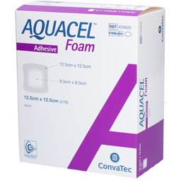 Aquacel Foam Adhésif - Pansement hydrocellulaire adhésif siliconé 12,5 x 12,5 cm
