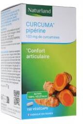 Complément Alimentaire Bio Curcuma Pipérine - 150 Gélules végétales - Boîte 150 gélules