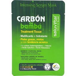 Masque en tissu de carbone de bambou pour la peau mixte 1 pc
