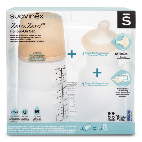 Biberon Pack Zerø Zerø Débit Moyen 270ml