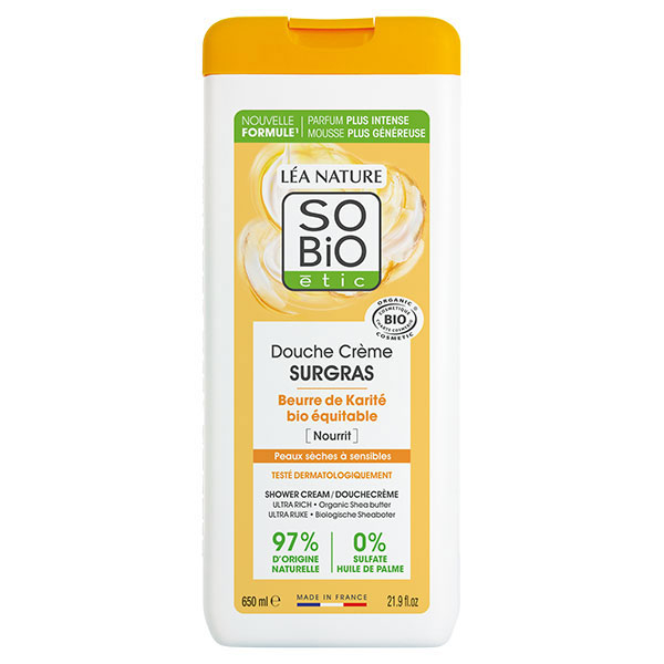 So'Bio Étic Douche Crème Surgras Beurre de Karité Bio 650ml