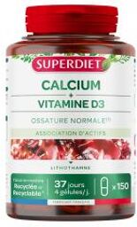 Calcium + Vitamine D 150 Gélules - Boîte 150 gélules
