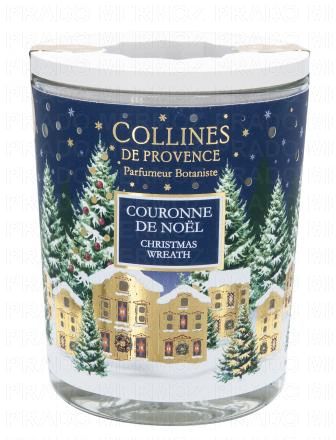 COLLINES DE PROVENCE Bougie Parfumée Spéciale Noël parfum Couronne de Noël 180g