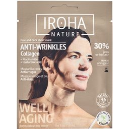 Nature Masque en feuille anti-âge pour le visage et le cou - Collagène