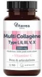 Multi Collagène Type I, II, III, V, X 1000 mg 50 Unités - Pot