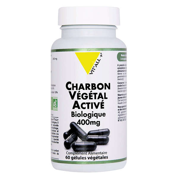 CHARBON VEGETAL ACTIVE 400mg Biologique 60 gélules végétales