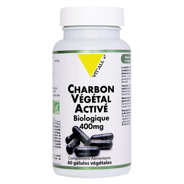 CHARBON VEGETAL ACTIVE 400mg Biologique 60 gélules végétales