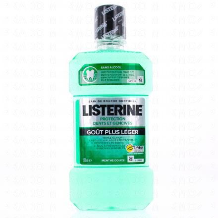 Bain de bouche protection dents et gencives gout plus léger flacon 500ml