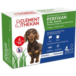 Clement Thekan Anti-Puces Anti-Tiques Chien 4-10kg 4 Pipettes