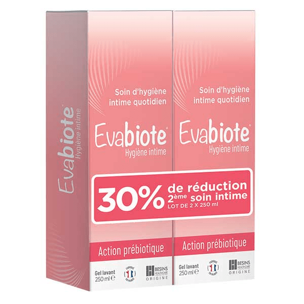 Evabiote Gel Lavant Hygiène Intime Lot de 2 x 250ml