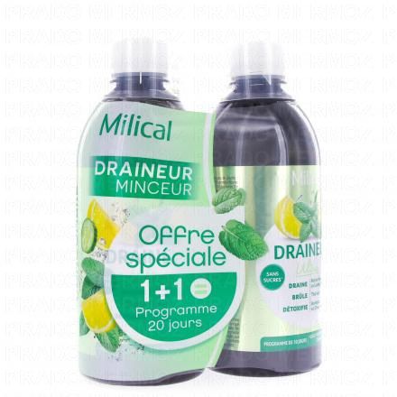 Draineur Ultra goût Menthe, Citron, Concombre 500mlx2