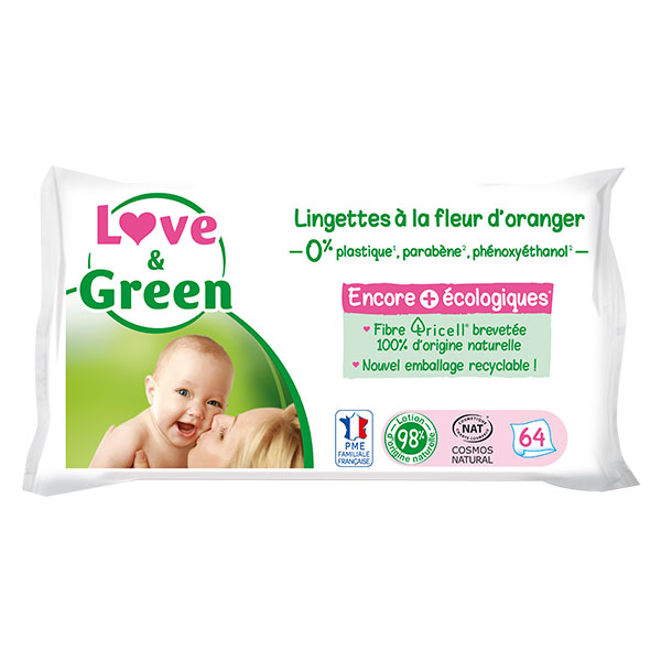Lingettes Hypoallergéniques à la Fleur d'Oranger 64 lingettes