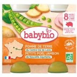 Pomme de Terre Jambon Petits Pois 8 Mois et + Bio 2 Pots de 200 g - Carton 2 pots de 200 g