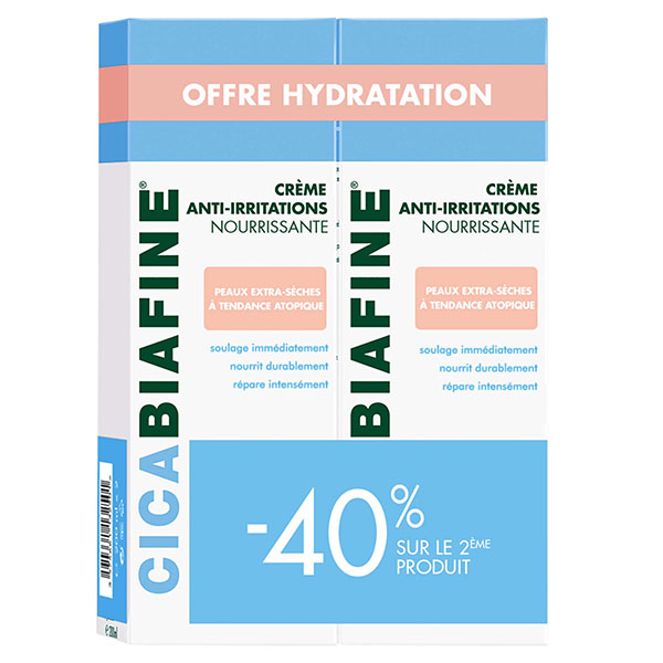 CicaCrème Hydratante Anti-Irritations Lot de 2 x 200ml