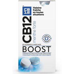 Cb12 Boost Gomme à mâcher Menthe forte - Fraîcheur agréable instantanée à tout moments - Contient du zinc qui prévient la mauvaise haleine - Sans sucres - Avecédulcorants - Arôme de menthe fr
