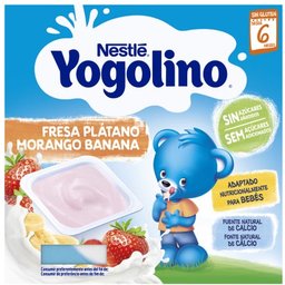 Nestlé Yogolino Fraise Banane Sans Sucre 4x100g