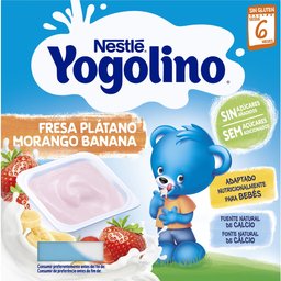 Yogolino Fraise Banane Sans Sucre 4x100g