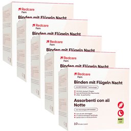 Redcare Fem serviettes hygiéniques avec ailes nuit