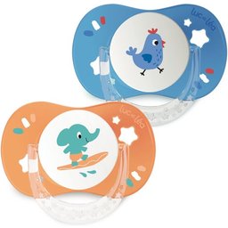 Lut Et Lea Duo Sucette Physiologique 6-18m Elephant Coq 2uts