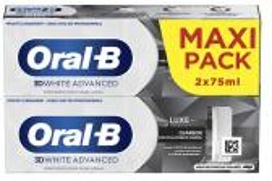 3D White Advanced Luxe Charbon Dentifrice 2 x 75 ml - Lot 2 x 75 ml