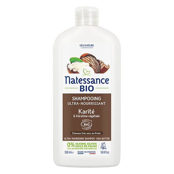 Shampoing Ultra Nourrissant Karité Bio et Kératine Végétale 500ml