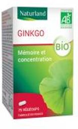 Ginkgo Biloba Bio 100 Comprimés - Boîte 75 végécaps