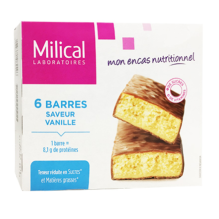 Barres minceur hyperprotéinées goût vanille x 6