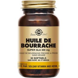 Huile de Bourrache 1300mg - Super GLA - Omega-6 - Acide Gras - Beauté Peau, Ongles, Cheveux - 30 softgels