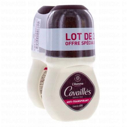 CAVAILLES Homme Anti-transpirant Roll on 50ml lot de 2