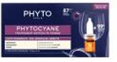 Phytocyane Traitement Antichute Femme - Chute Progressive - 12 Fioles X 5 ml - Boîte 12 fioles de 5 ml