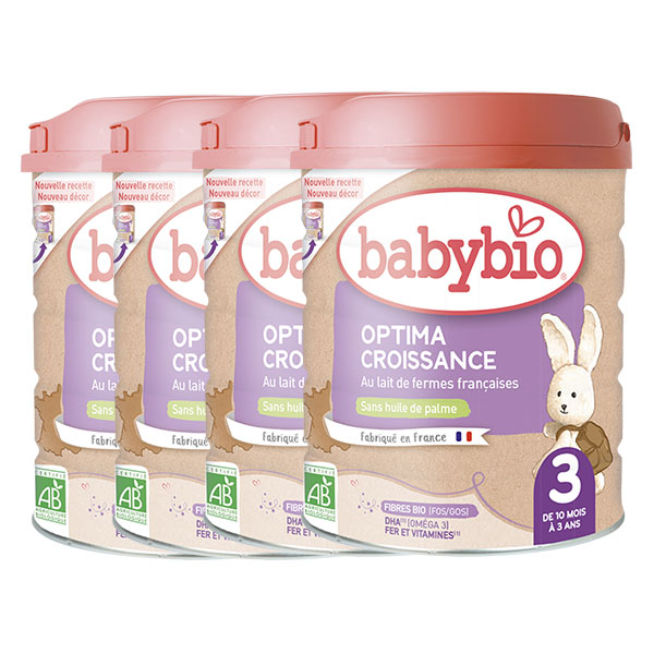 Optima 3 - Formule Enrichie en Fibres & Bifidus - Lot de 4 x 800g