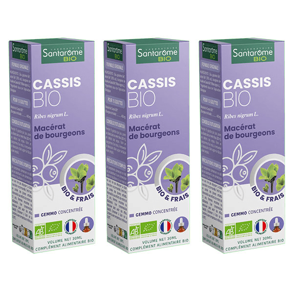 - Bourgeon de cassis Bio - Gémmothérapie - Lot de 3 flacons 30ml