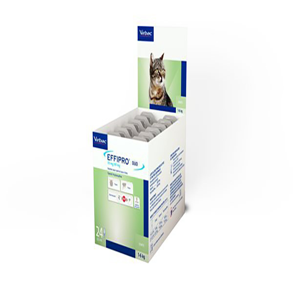 Effipro Duo Insecticide Chat spot on pipette boite de 24