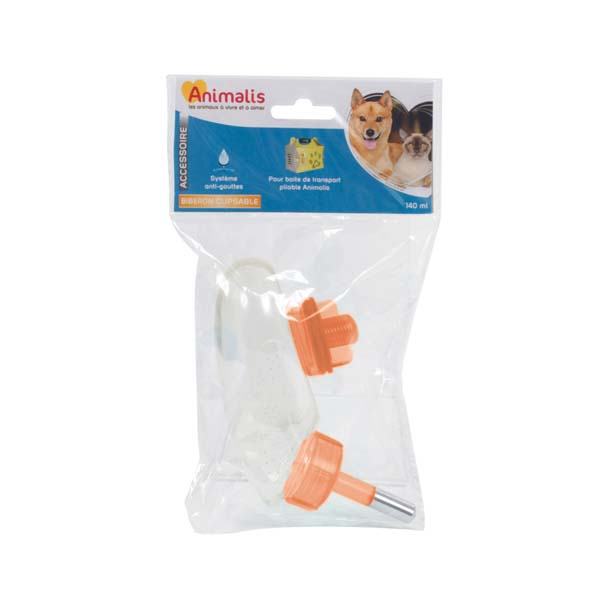 Biberon Clipsable pour Boite de Transport Chien Pliable Transparent