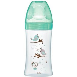 Initiation+ Biberón de Cristal Pájaro Verde 270ml