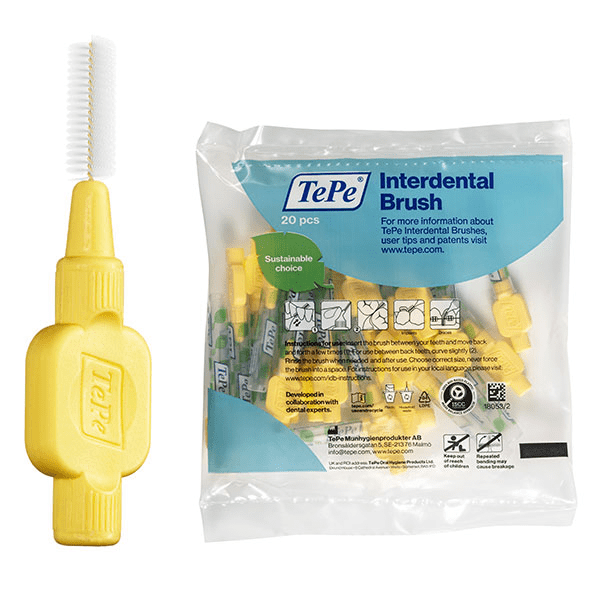 Brossettes Interdentaires Extra-souples Jaune 0.7 mm 20 brossettes