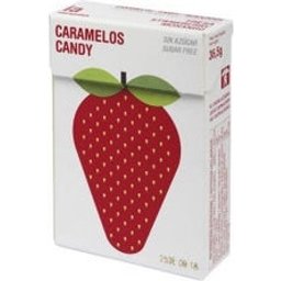 Crème de bonbons et boîte de fraises