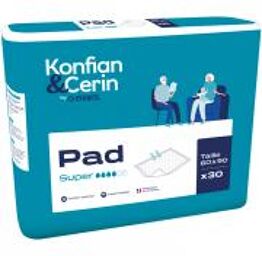 Konfian & Cerin 30 Alèses Pad Super 60 x 90 - Paquet 30 alèses