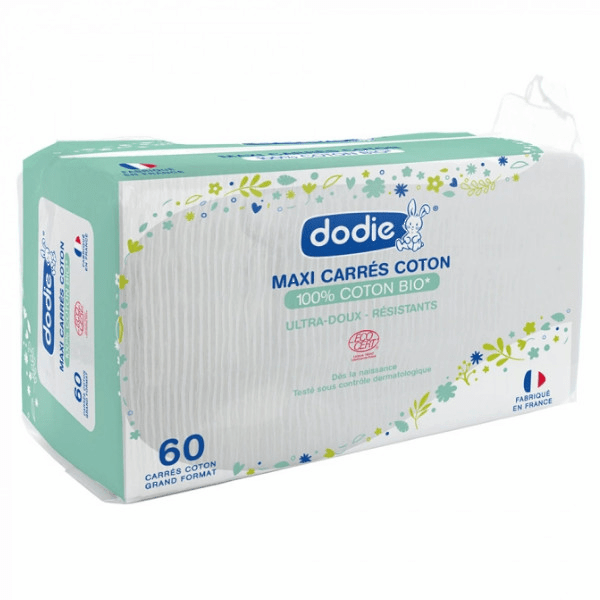 Hygiène & Soin Maxi Carrés Coton Bio 60 unités